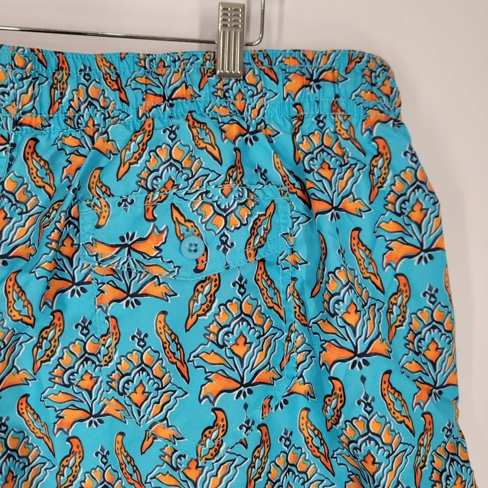 Kanu‎ Surf Mens Vista Club Trunks Aqua Blue Orange Print Size XXL